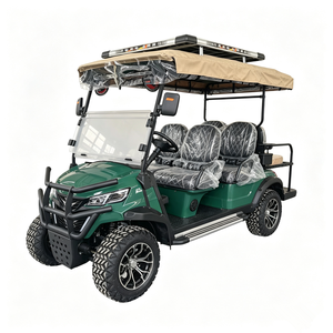 Green 6 Passenger Solar Charging Off-Road Electric Golf Cart - Product Image 1