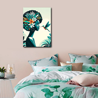 Impression sur toile de portrait de femme africaine, peinture sur toile 40x60cm, art mural moderne pour chambre à coucher, salle à manger, encadré/non encadré