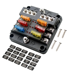 Hộp đựng cầu chì <span class=keywords><strong>6</strong></span> chiều chống nước DC 12V có đèn LED báo hiệu, hộp cầu chì <span class=keywords><strong>6</strong></span> mạch với cực âm - Product Image 1