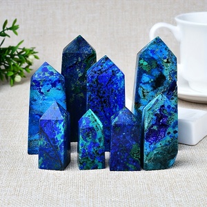 Torre de Cristal Natural al por Mayor, Obelisco de Azurita, Cuarzo en Bruto, Gema Suelta para Manualidades y Decoración del Hogar - Product Image 1