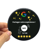 Plaque NFC époxy 13.56MHz programmable NTAG215 Plaque de table de restaurant NFC Google Review Sticker