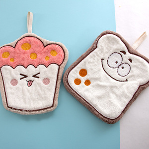 Cartone animato ricamato nuovo carino appeso asciugamano per le mani del cuore della ragazza assorbente ad asciugatura rapida addensato - Product Image 4