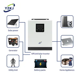 热卖混合太阳能逆变器1kw 1.2kw 3kw 5kw离网纯正弦波输出，带mppt太阳能充电器和交流充电