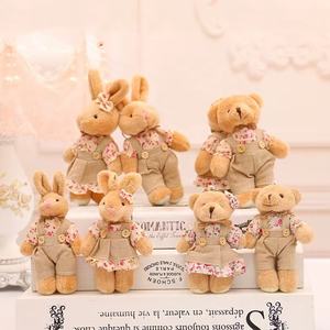 테디 베어 토끼 커플 봉제 장난감 펜던트 결혼 선물 또는 열쇠 고리가있는 부드러운 인형 동물 인형 - Product Image 3