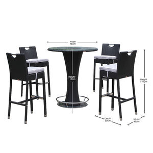 OSMEN Canton Tower-Mesa <span class=keywords><strong>de</strong></span> Bar alta para exteriores, mesa <span class=keywords><strong>de</strong></span> mimbre o ratán <span class=keywords><strong>de</strong></span> metal con soporte para hielo para terraza <span class=keywords><strong>de</strong></span> jardín - Product Image 6