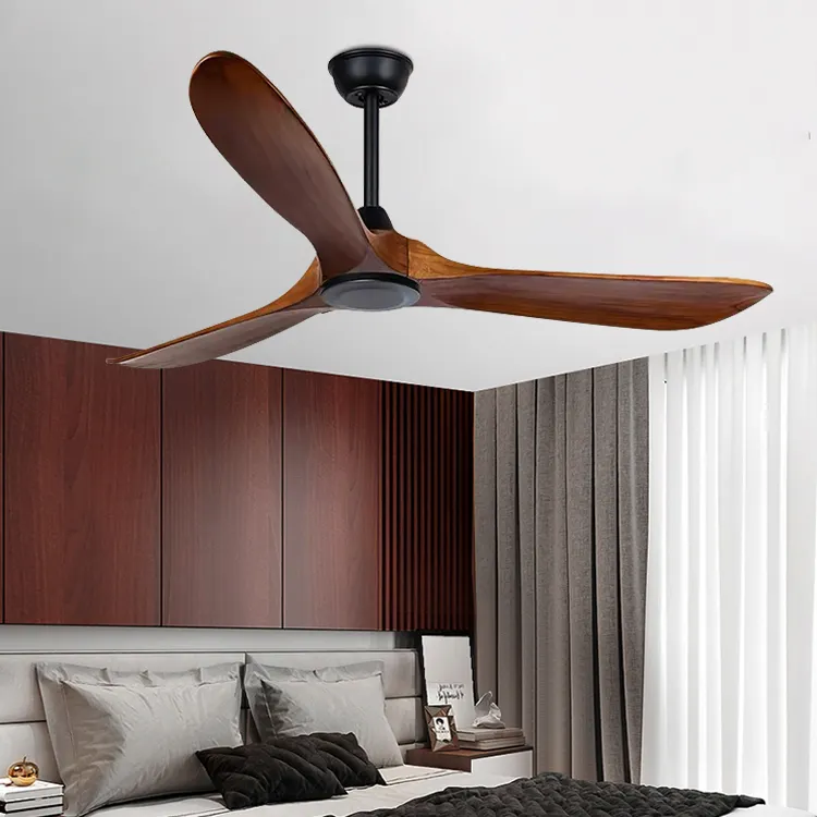 Nordic style commercial 220v wood ceiling fan 3 Plywood blades celin ceilling fan dc motor ceiling fan light