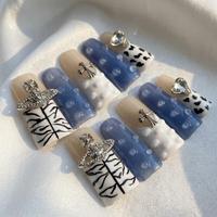 Grandes Faux Ongles à Presser Extra Longs, Forme Bec de Canard Évasée, Style Y2K, Personnalisés pour Fête, Luxe, Faits Main, Vente en Gros, Offre Spéciale