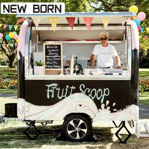 Carrito de Café Móvil y Remolque de Comida con Estación de Aperitivos y Dulces, Construcción de Acero Inoxidable Resistente al Óxido - Product Image 1