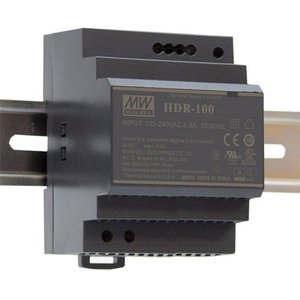 Fuente de Alimentación Mean Well HDR-100 de 100W 24V para Riel DIN, Salida Única, Enfriamiento por Convección Natural, Entrada 100-240VAC 50/60Hz - Product Image 1