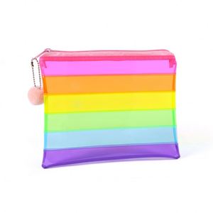 Fashion Large Capacity Simple PVC rainbow Pencil case Custom logo Student Stationery Storage <b>Bag</b> Pencil case - Product Image 2
