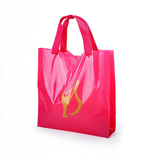 Ropa impermeable transparente de alta resistencia, ropa colorida al por menor, bolsa de compras de plástico grande Simple con logotipo - Product Image 1