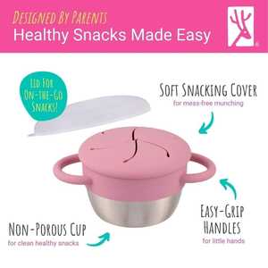 Nouvelle tendance : contenants à collation en acier inoxydable avec couvercles en silicone anti-fuite et poignées, gobelets à collation 3 en 1 pour bébés, boîte à collation pour tout-petits - Product Image 4