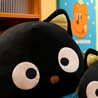 Boneka Kucing Lucu Bergaya Gelap Warna Cokelat dengan Syal, Isian Kapas PP, Hadiah Ulang Tahun Sempurna untuk Remaja