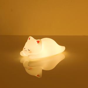 बच्चों के बच्चों को नर्सरी सिलिकॉन उपहार में नर्सरी सिलिकॉन डेकोर टेबल टच लैंप कस्टम नाइट लाइट बच्चों बिल्ली के बच्चे का नेतृत्व सिलिकॉन नाइट लैंप - Product Image 5