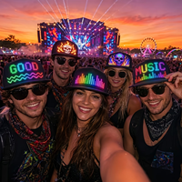 Gorras de béisbol LED, mensajes de desplazamiento, pantalla de sombreros, pantalla recargable USB, gorro de Navidad LED programable con luces LED