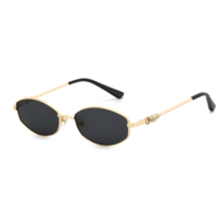 Lunettes de soleil ovales élégantes pour femmes, marque supérieure 2026, tendance, en métal, protection UV400, avec strass