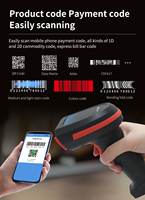 Escáner de Código de Barras Inalámbrico 2D 1D Portátil, Lector de Códigos QR para Tiendas, Supermercados, Almacenes e Inventario