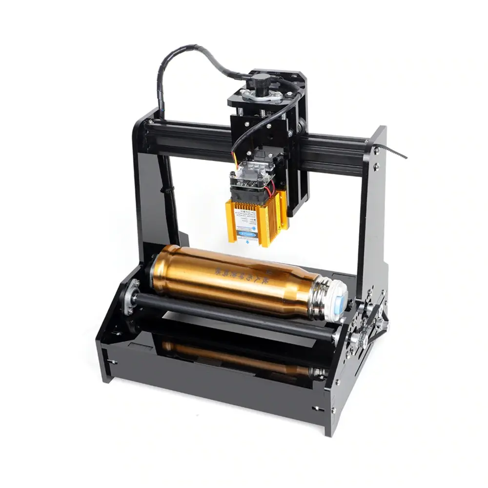 Homemade 3.5w Cylindrical Objects Curve Engraving Printer Leather Wood Cutting Laser Machine Printing Stainless Steel