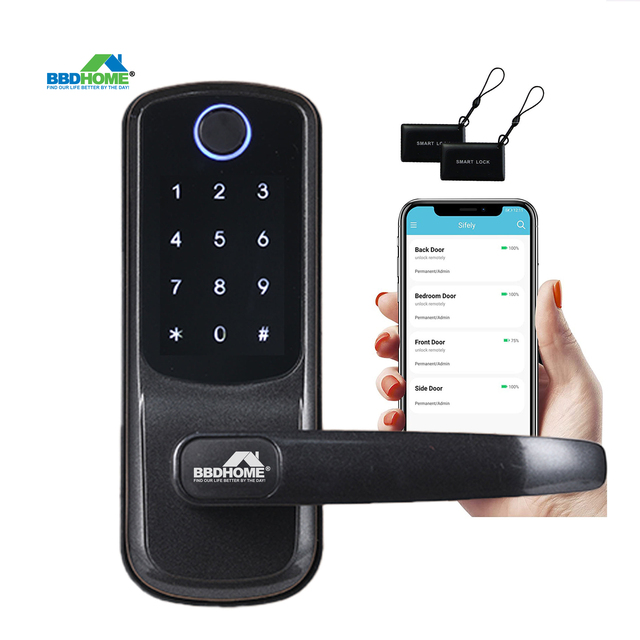 BBDHOME Temporary Password Unlock Convenient USB Charge Navigation Remote Control Digital Fingerprint Smart Door Lock