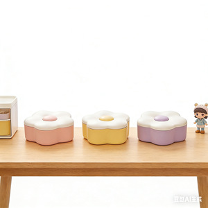 Flower Shaped Makeup <b>Mirror</b> Portable <b>Compact</b> <b>Mirror</b> For Desk Student Dormitory Use With Storage Capacity - Product Image 3