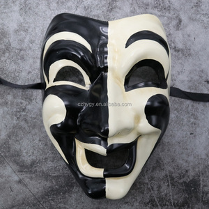 Masque de fête bricolage en plastique blanc de haute qualité peint à la main Comédie vénitienne Style Targedy pour bal mascarade <span class=keywords><strong>Halloween</strong></span> et mariage - Product Image 1