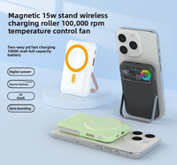 Magnetischer Lüfter Powerbank 2-in-1 15W Kabelloses Schnellladegerät Handy-Kühler Mobiler Halter LED Digital-Display Stromversorgung