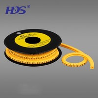 HDS échantillon gratuit marque de prix d'usine tube jaune couleur EC Type câble marqueur EC-J 500 pièces/rouleau