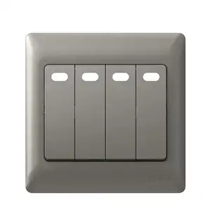 CHINT Universal wall control switch Black 4 group 1 power switch Family hotel office light switch