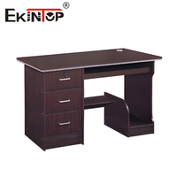 Bureau de Négociation Commercial Ekintop Économique avec 3 Tiroirs de Rangement, Table d'Écriture pour Ordinateur
