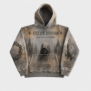 Ensemble de survêtement surdimensionné personnalisé en coton 100% 450 GSM, effet délavé soleil, imprimé graphique, coupe ample, streetwear pour homme - Product Image 2