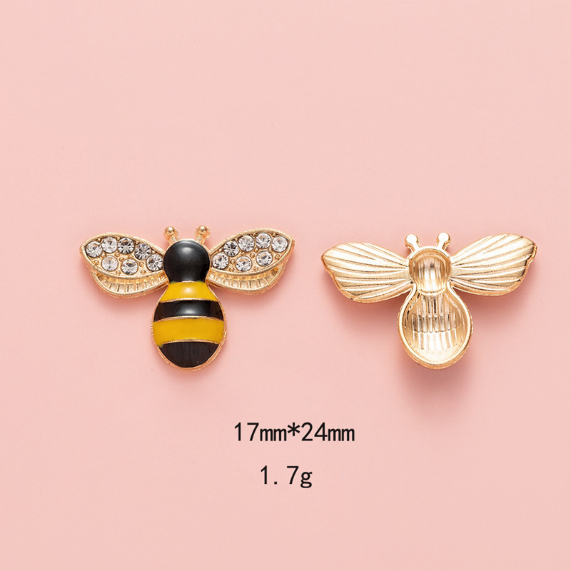 50 Pieces Bee Charm Pendants With Rhinestones - Honeybee Jewelry Making Supplies For DIY Crafts
