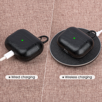 Étui en cuir PU pour Airpods Pro Housse de protection de luxe Étui pour écouteurs Boucle pour Air Pods Pro 3 Écouteurs Fundas