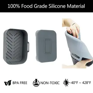 Food Grade Air Fryer Liner Square Silicone Air Fryer Liners Baking Tray Cooking Oven Accessories Reusable Air Fryer Silicone Pot