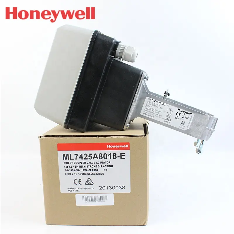 Honeywell ML7425A8018-E AC24V双方向制御バルブを調整するための電動リニアバルブアクチュエータ