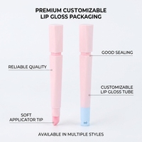 Tube de gloss à lèvres carré personnalisé, flacon cosmétique vide, applicateur souple, emballage hermétique