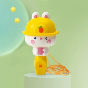 ของเล่นนกหวีดพลาสติกลายการ์ตูนสัตว์น่ารักแบบขายส่ง พร้อมสายคล้องคอป้องกันการสูญหายสำหรับเด็กเล่น - Product Image 3