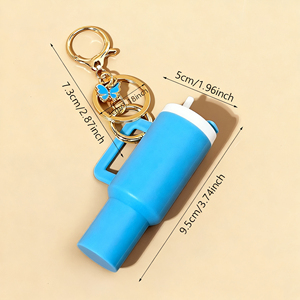 Đa chức năng không thấm nước phong bì màu Đỏ <span class=keywords><strong>Keychain</strong></span>, Mini Cup hình <span class=keywords><strong>PVC</strong></span> ảnh kỹ thuật số bướm phụ kiện, KC Vàng <span class=keywords><strong>Keychain</strong></span> - Product Image 3