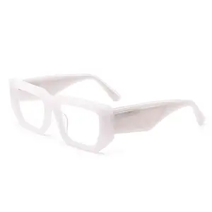 Productos En Tendencia 2023 White Acetate Optical Myopia Wholesale Glasses Frame Free Eyeglasses Online Photo
