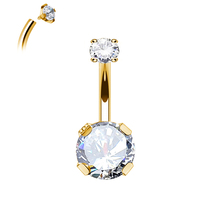 Bijoux fins nombril anneau F136 titane fil interne rond/carré/étoile/coeur CZ nombril anneaux Piercing bijoux de corps