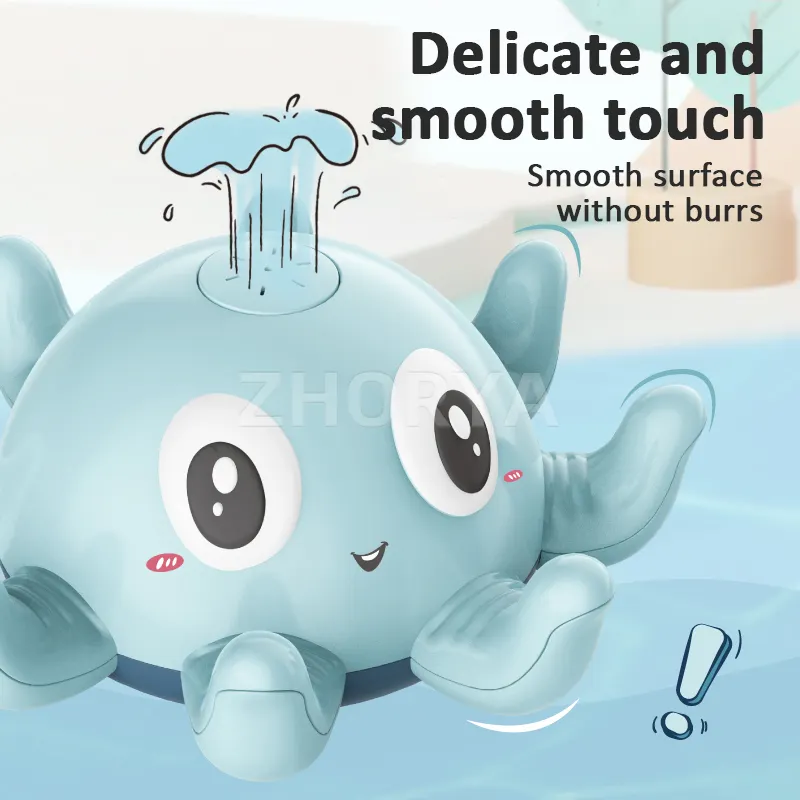Zhorya 목욕 동물 장난감 360 도 전기 자동 물 스프레이 장난감 어린이를위한 문어 목욕 장난감