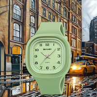 Skmei 2501 Montre à quartz unisexe avec visage personnalisé Bracelet carré en silicone simple Ensemble de montres décontractées Mode Pointeur Time Factory