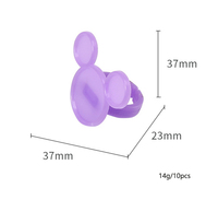 Palette de couleurs professionnelle solide et portable en plastique, 10 pièces/sac, mini anneaux à ongles chat et souris