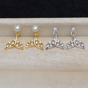 Wenchi Fait main DIY S925 Argent Crochet d'oreille Fleur Baroque Perle Creuse pour Femme Accessoire de Support 16384 Chine - Product Image 3