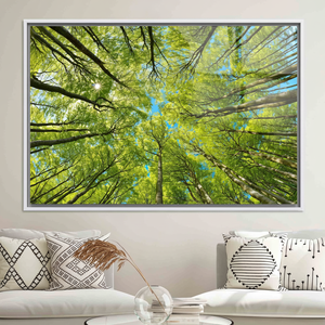 Elegant Tempered Glass Tree Canopy <b>Canvas</b> Print - Personalized Wall Art,WHITE <b>FRAMED</b> <b>CANVAS</b> - Product Image 3
