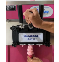 Machine à crème glacée molle automatique commerciale de haute qualité avec une grande capacité en acier inoxydable utilisant du lait et de l'eau