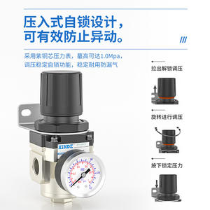 Filtre d'alimentation en air et vanne de régulation de pression Triplet AC5000-10+AF5000-10+AR5000-10+AL5000-10 - Product Image 3