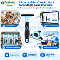 Brosse de toilettage pour animaux de compagnie en acier inoxydable OEM avec tête interchangeable pour chiens et chats à poils courts ou longs, outil de massage et de démêlage