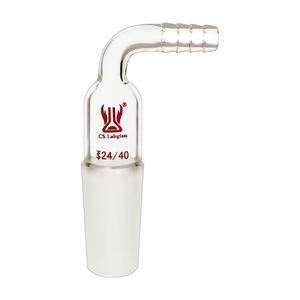 Adaptateur <span class=keywords><strong>de</strong></span> laboratoire en verre borosilicate CS Labglass avec joint interne et raccord <span class=keywords><strong>de</strong></span> tuyau à angle <span class=keywords><strong>de</strong></span> 90 degrés - Product Image 1