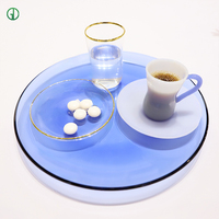 Ensemble de tasses à thé en verre borosilicate de luxe européen de 85 ml, tasse à café cappuccino en verre personnalisée avec poignée, ensemble de tasse et soucoupe