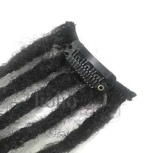 HOHO DREADS afro kinky curly 100 indian remy human hair clip in dreadlocks extensions clip ins dreads locs